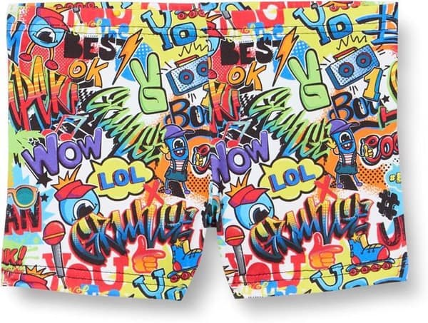 Badhandduk - högtrycksponcho - X6015 - kortbyxor BARN POJKE Motif Graffiti C01 T1A
