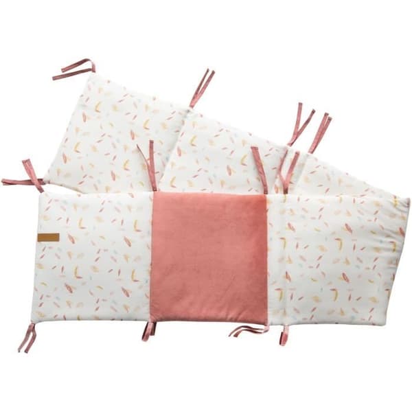 Anpassningsbar sängskydd - DOMIVA - Happy - Färgglatt fjädermönster - 30x180 cm - Röd