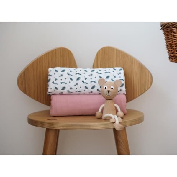 BEABA, Ask med 2 lindor 120cm - Gammalrosa / Blommig Landsbygd