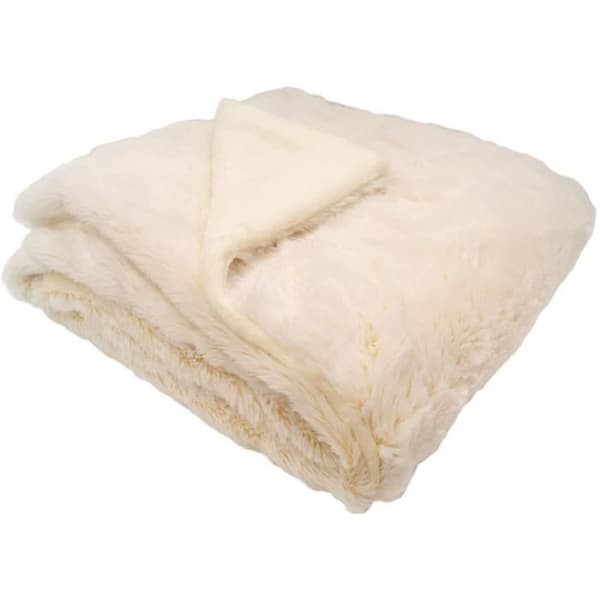 Foret tæppe - DOMIVA - Ultra blødt og varmt - 75 x 100 cm - Creme