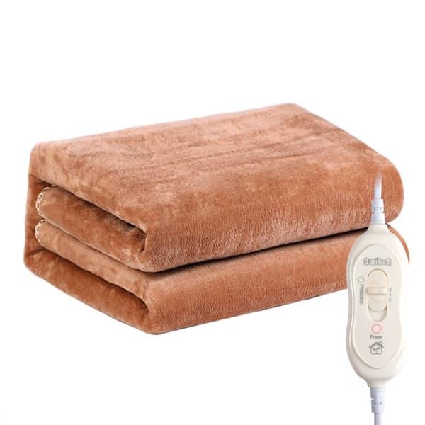 Elektrisk Opvarmet Tæppe, Justerbar Temperatur, 190W Effekt,180 130cm Brun 2