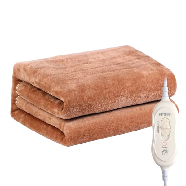 Elektrisk Opvarmet Tæppe, Justerbar Temperatur, 190W Effekt,180 130cm Brun 2