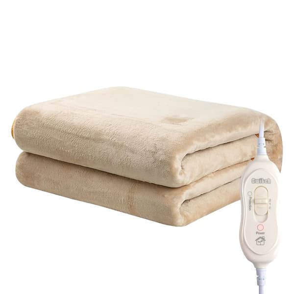 Elektrisk Opvarmet Tæppe, Justerbar Temperatur, 190W Effekt,180 130cm Khaki 2180 130cm Khaki 2