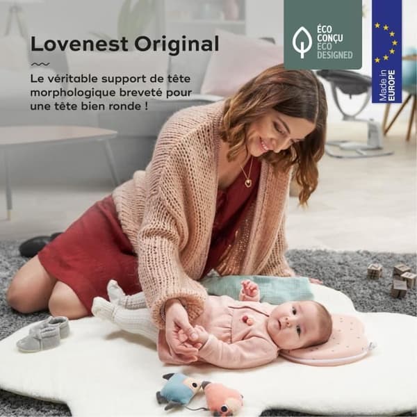 Babymoov Lovenest Original ergonomisk hovedstøtte, Pinky