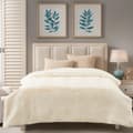 Miniatyrbild 2 av 2: Faux Fur Filt, 100% Polyester, Modern Stil, Randigt Mönster,180x230cm, Ren beige
