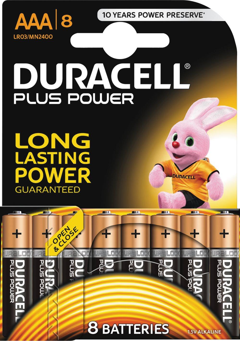 Duracell Plus Power AAA Alkaline Batteries, 8pk