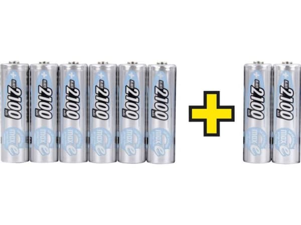 Ansmann maxE HR06 Ladattava AA-paristo NiMH 2100 mAh 1,2 V 8 kpl Ansmann maxE HR06 ladattava AA-paristo NiMH 2100 mAh 1,2 V 8 kpl