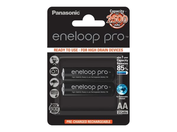 Panasonic eneloop pro BK-3HCDE/2BE - Akku 2 x AA-tyyppi - NiMH - (ladattava) - 2500 mAh