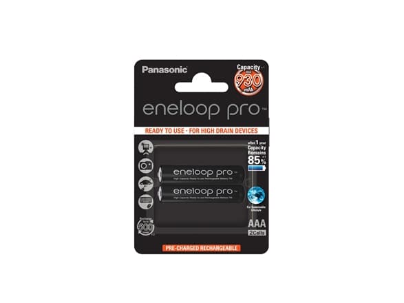 Panasonic eneloop pro BK-4HCDE/2BE - Batteri 2 x AAA - NiMH - (oppladbart) - 930 mAh