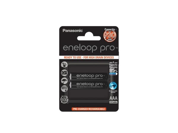Panasonic eneloop pro BK-4HCDE/2BE - Batteri 2 x AAA - NiMH - (oppladbart) - 930 mAh