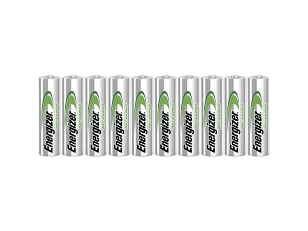 Genopladelige batterier Energizer NIMH AA, pakke a 10 stk.