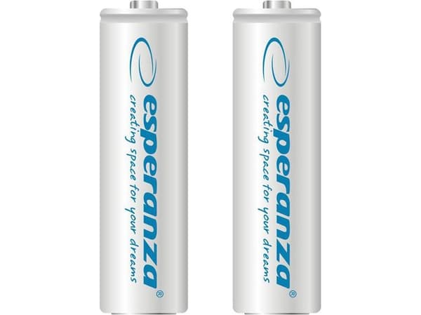 ESPERANZA EZA103W - 5901299922521 ESPERANZA EZA103W - OPPLADBARE BATTERIER Ni-MH AA 2000MAH 2STK - HVIT