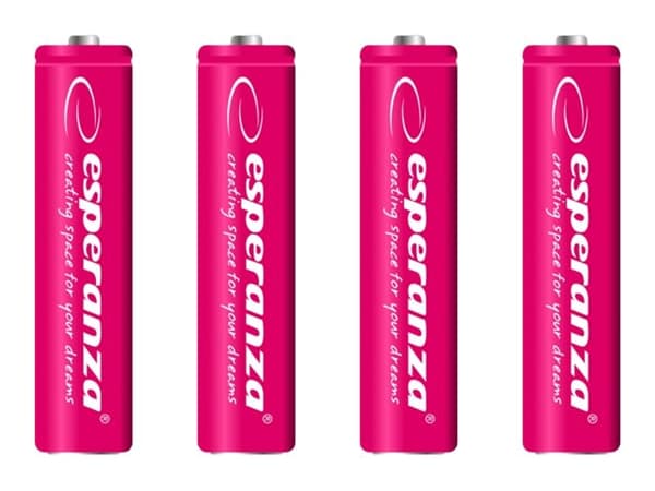 Esperanza - Akku 4 x AAA - NiMH - 1000 mAh - punainen