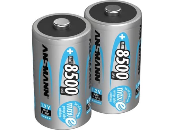 Ansmann 8500mAh maxE, Ladattava akku, D, Nikkelimetallihybridi (NiMH), 1,2 V, 1 kpl, 8500 mAh