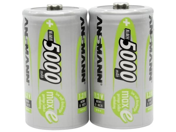 ANSMANN - Batteri 2 x D - NiMH - (uppladdningsbara) - 5000 mAh