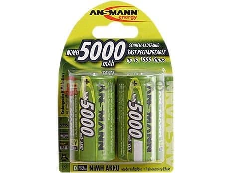ANSMANN - Batteri 2 x D - NiMH - (uppladdningsbara) - 5000 mAh