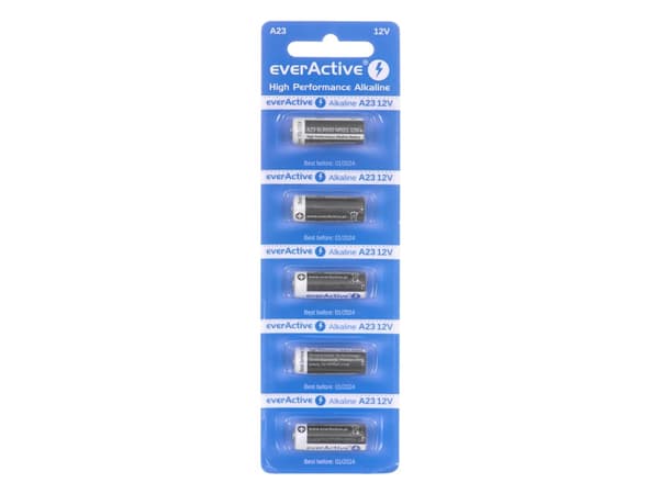 EverActive alkaliparistot 23A 12V - läpipainopakkaus 5 kpl.