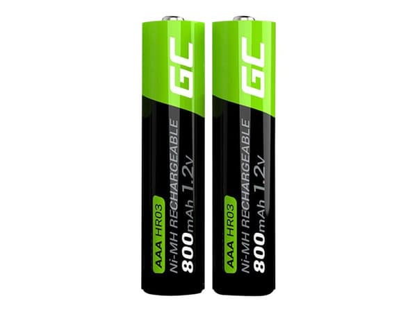 Vihreä kenno - Akku 2 x AAA - NiMH - (ladattava) - 800 mAh
