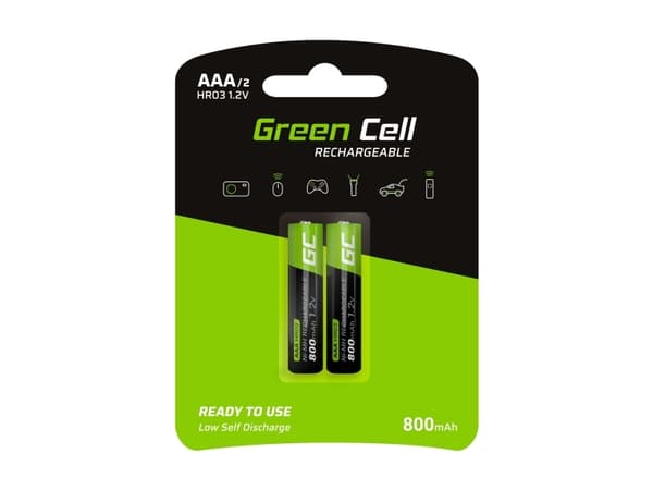 Vihreä kenno - Akku 2 x AAA - NiMH - (ladattava) - 800 mAh