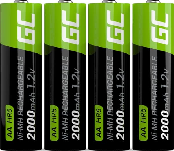 Green Cell GR02, ladattava paristo, AA, nikkeli-metallihydridi (NiMH), 1,2 V, 2 kpl, 2000 mAh