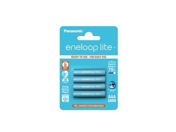 Panasonic eneloop lite BK-4LCCE/4BE - Batteri 4 x AAA - NiMH - (oppladbart) - 550 mAh