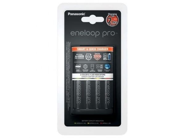 Panasonic eneloop pro smart & quick K-KJ55HCD40E - 3 h batteriladdare - (för 4xAA, 4xAAA) 4 x AA-typ - NiMH - 2500 mAh