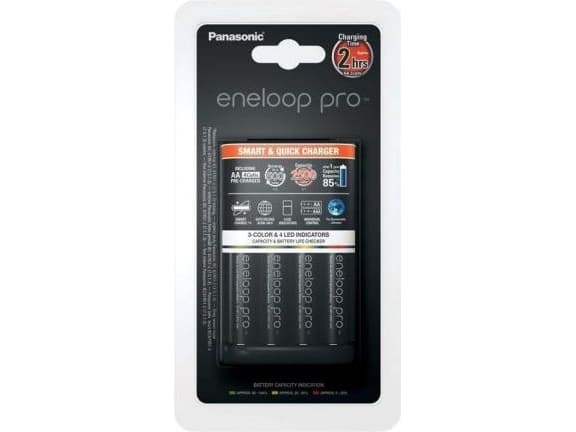 Panasonic eneloop pro smart & quick K-KJ55HCD40E - 3 h batteriladdare - (för 4xAA, 4xAAA) 4 x AA-typ - NiMH - 2500 mAh