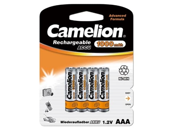 Camelion NH-AAA1000BP4, Oppladbart batteri, AAA, Nikkelmetallhydrid (NiMH), 1,2 V, 4 stykker, 1000 mAh