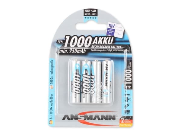 ANSMANN Energy Micro - Batteri 4 x AAA - NiMH - (ladbare) - 1000 mAh