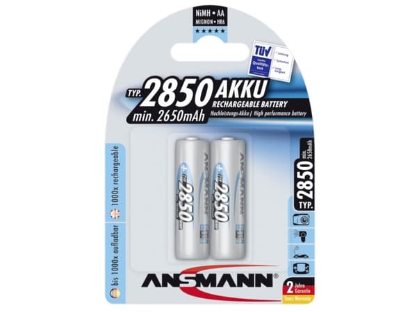 ANSMANN Mignon - Akku 2 x AA-tyyppi - NiMH - (ladattava) - 2850 mAh