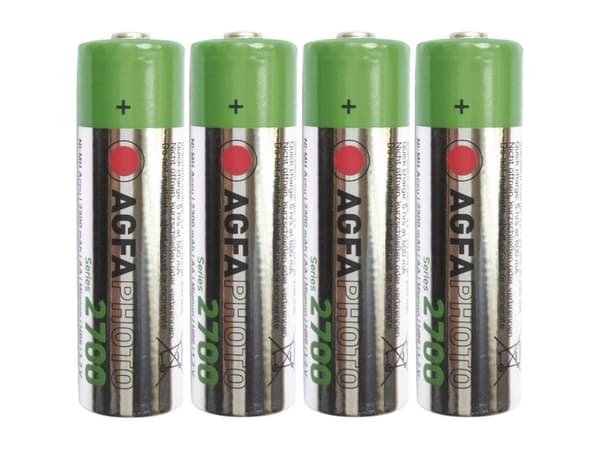 AgfaPhoto NiMh Mignon 2700 mAh, Oppladbart batteri, Nikkelmetallhydrid (NiMH), 1,2 V, 4 stykker, 2700 mAh