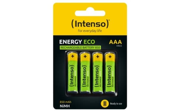 Intenso 7505114, Oppladbart batteri, AAA, Nikkelmetallhydrid (NiMH), 1,2 V, 4 stykker, 850 mAh