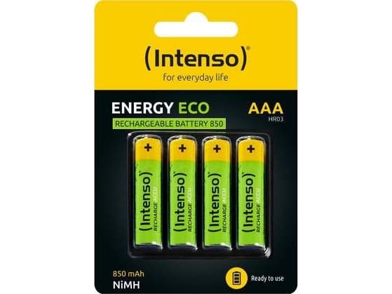 Intenso 7505114, Oppladbart batteri, AAA, Nikkelmetallhydrid (NiMH), 1,2 V, 4 stykker, 850 mAh