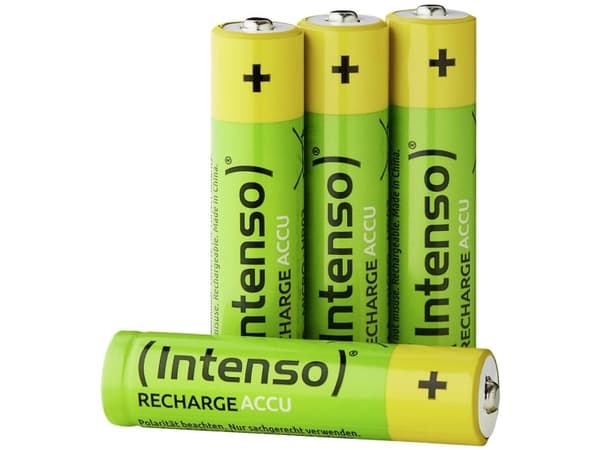 Intenso HR03 NiMH Energy Eco 1000mAh 4er Blister - Micro (AAA) - 1.000 mAh, Ladattava akku, AAA, Nikkeli-metallihydridi (NiMH), 1,2 V, 4 kpl, 1000 mA