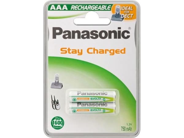 Panasonic HHR-4MVE/2BD - Akku 2 x AAA - NiMH - (ladattava) - 750 mAh
