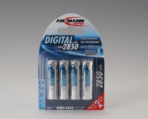 Ansmann 5.0350.92, Ladattava akku, AA, Nikkelimetallihybridi (NiMH), 1,2 V, 4 kpl, 2850 mAh