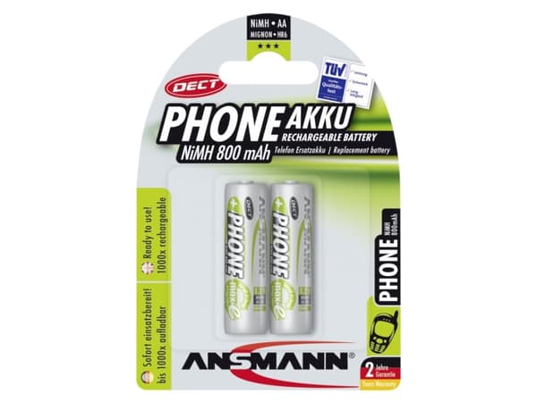 ANSMANN Mignon 800 DECT - Akku 2 x AA-tyyppi - (ladattava) - 800 mAh