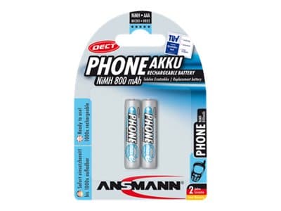 ANSMANN Energy Phone - Batteri 2 x AAA - NiMH - (oppladbar) - 800 mAh