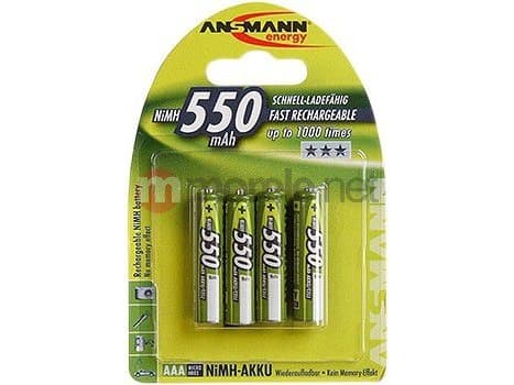 ANSMANN - Batteri 4 x AAA - NiMH - (oppladbart) - 550 mAh