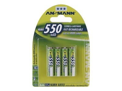 ANSMANN - Batteri 4 x AAA - NiMH - (oppladbart) - 550 mAh