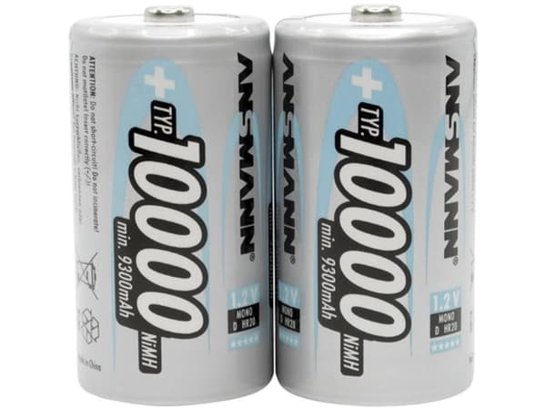 ANSMANN - Akku 2 x D - NiMH - (ladattava) - 10000 mAh
