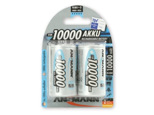 ANSMANN - Akku 2 x D - NiMH - (ladattava) - 10000 mAh