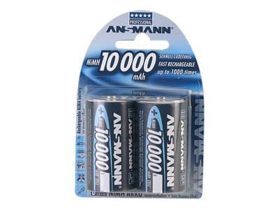 ANSMANN - Akku 2 x D - NiMH - (ladattava) - 10000 mAh
