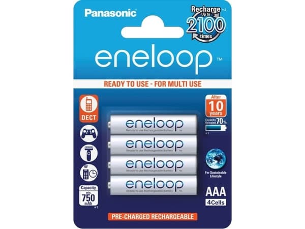 Įkraunami Elementai Panasonic Eneloop AAA BK-4MCCE/4BE 4vnt 800mAh