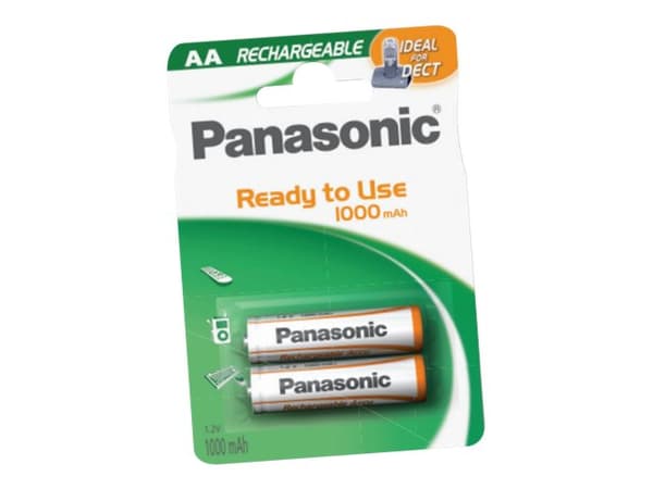 Panasonic HHR-3LVE/2BC - Batteri 2 x AA-type - 1000 mAh (en pakke 2)