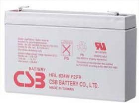 CSB HRL634W, Forseglet blysyre (VRLA), 6 V, Blå, Lilla, 34 Wh, ISO 9001, ISO 14001, 1,32 kg