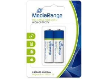 MediaRange MRBAT123 - Batteri AA type - NiMH - (genopladelig) - 2600 mAh (pakke med 2)