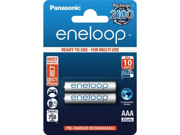 Panasonic Eneloop HR-4UTGB - Batteri 2 x AAA - NiMH - (ladbare) - 750 mAh