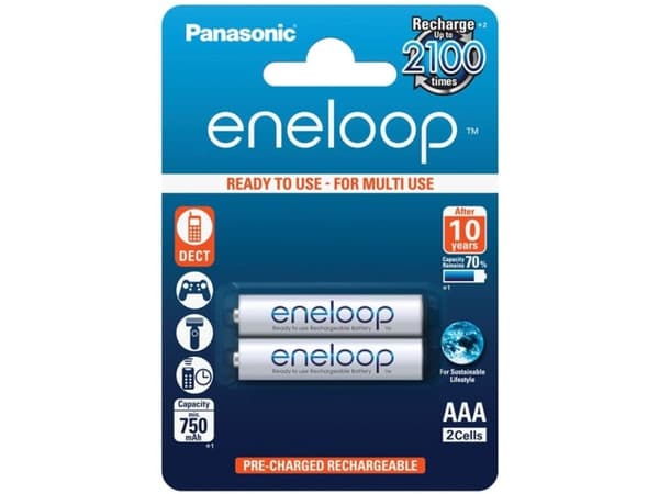 Panasonic Eneloop HR-4UTGB - Batteri 2 x AAA - NiMH - (ladbare) - 750 mAh