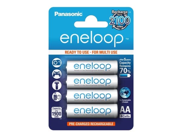 Panasonic Eneloop - Batteri 4 x AA typ - NiMH - (uppladdningsbart) - 1900 mAh